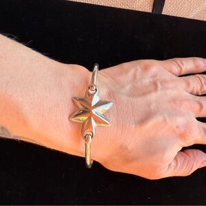 Sterling silver star bangle bracelet 925 mark #silver #vintage #jewelry